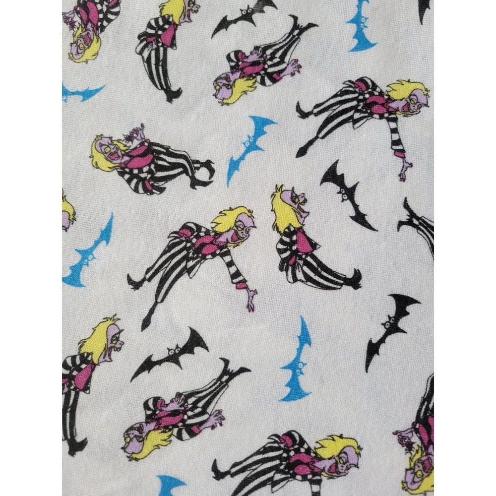 Vtg 1990s Beetlejuice Animated Cartoon Fabric Rib Knit Sewing Destash 100x97